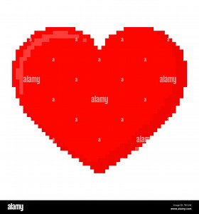 Red heart in pixel style. Vector illustration. Abstract heart icon isolated Stock Vector Image & Art - Alamy