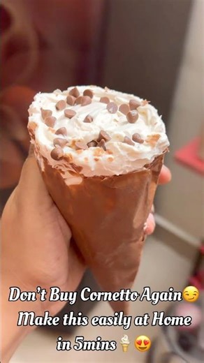 Viral Homemade Cornetto Ice Cream at Home 🍫 No machine | Only 4 ingredients recipe