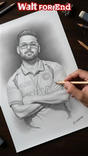 Desh Ka Star – Cricket Sketch 🇮🇳Realistic Indian Cricketer Drawing 🏏Indian Cricket Hero Sketch 🔥