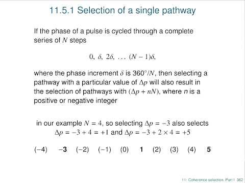 Lecture 12 - Chapter 11: Coherence selection (I) by Dr J Keeler: "Understanding NMR spectroscopy"