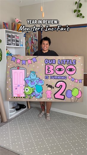 Brush & Bay Studio | Sharing some of my most popular banner themes from this year…up first Monster’s Inc. #handpaintedbanners #bannerartist #brownpaperbanners... | Instagram