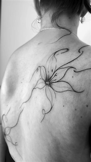 Stunning Abstract Floral Back Tattoo Design
