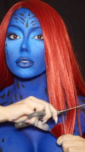 A personagem de hoje seria : MÍSTICA 💙 #makeuptutorial #tutorial #tutorialmakeup #reels #explorar | _brunaluizamakeup