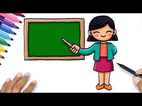 HOW TO DRAW A TEACHER CARD | TEACHER DRAWING BEAUTIFUL