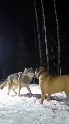 Mastiff vs Wolf || A fierce battle between a mastiff and a wolf approaching a sheepfold. #shorts