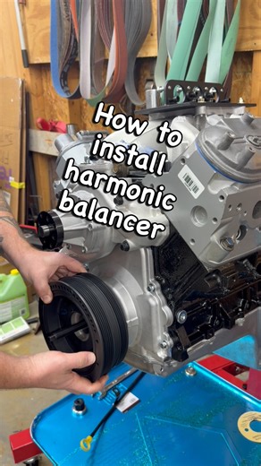 How to install harmonic balancer on an LS engine #engine #mechanic #automotive ve