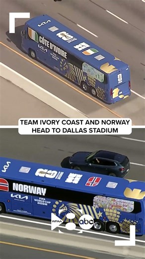 Norway, Ivory Coast busses head to 'Dallas Stadium'