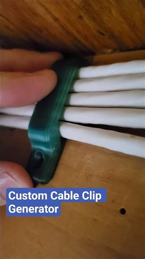 Low-voltage cable clip generator: set screw + cable size, print, install, done. #3dprinting #diy