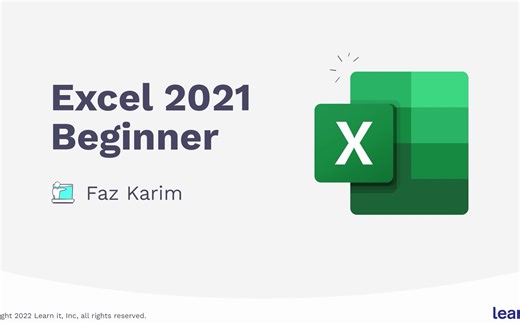 Excel 2021 完整课程（3小时以上）教程 Full Course (3+ Hours) Tutorial（英文）