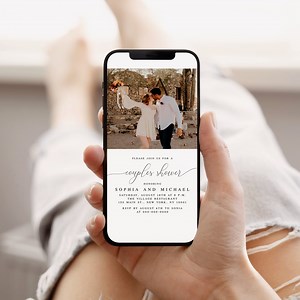Electronic Wedding Shower Invitation Template, Couples Invite, Fully Editable, Evite, E Vites, Email, Templett, With Photo, Picture #vmt12 - Etsy