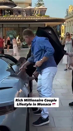 Rich Couple visit Monaco in luxury Car #Monaco #shorts #luxury #cars #lifestyle #billionaire #rich