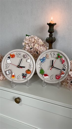 🎨Forest of Creativity by Mary🧝🏻‍♀️ | Clay clocks with magnetic charms ✨ so you can change magnets for every season 🥰 🍂❄️☀️ Available to purchase in my shop @f.o.c_shop 💌 DM •... | Instagram