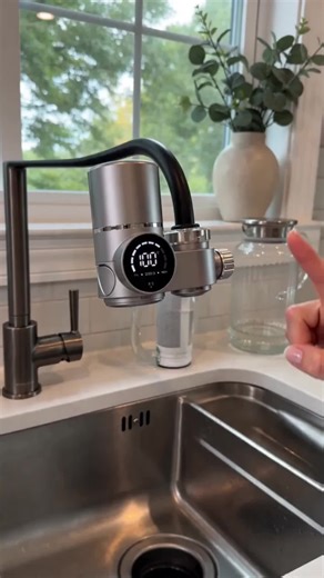 AQUPUVIR Water Faucet Mounted Filter, LED Sink Filter with 1 Cartridge for Standard Faucets, Modern Household Kitchen Fixture, Father's Day Gift #Household #Faucet #Water #Purification
