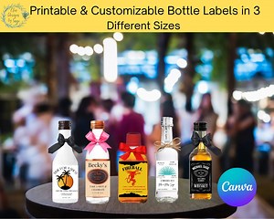 Customizable Bottle Labels: Bachelorette Party Favors (canva Template, Digital Download) - Etsy
