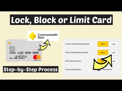 Lock, Block or Limit Card Transaction Commonwealth | Block ATM Card Withdrawal | Limit ATM Card