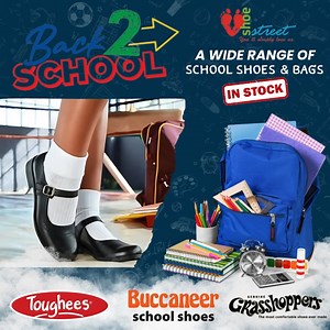 From top-quality school shoes to sturdy school bags, Shoe Street has everything your child needs to start the new school year strong! Choose from reliable brands like Grasshopper, Toughees, and Buccaneer, known for their durability and comfort. Plus, our school bags come in a variety of sizes and styles to suit every student. Don’t wait until the rush – shop now and check off all your back-to-school essentials with Shoe Street! Shop in store, or shop online with delivery to you: https://shoestre