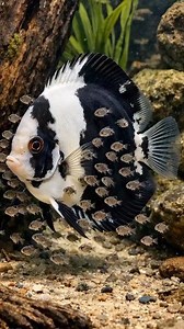 Panda discus parents have a strong protective instinct toward their fry 🤩 #AiReels #PandaDiscus #RedtailCatfish #Discus #fish | M Efen Cahyo