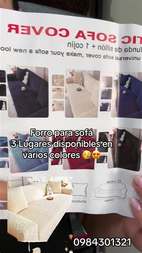 Forro para sofá de tres lugares en varios colores