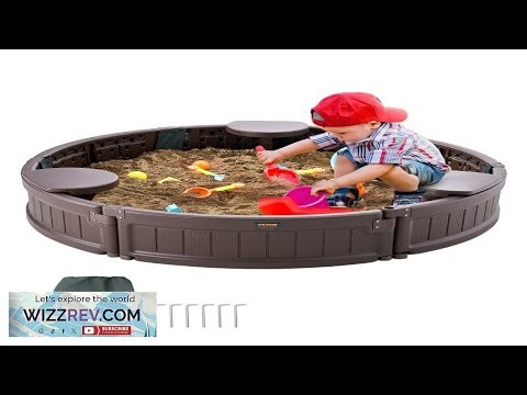VEVOR Sandbox with Cover 47.2 x 9.1 in Round Sand Box HDPE