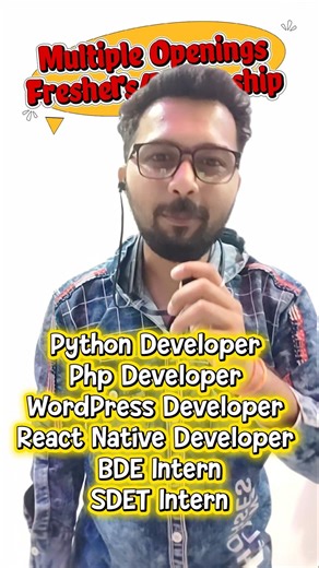 Multiple Openings for Freshers | Developer & Internship Opportunities | Apply Now #jobopportunity