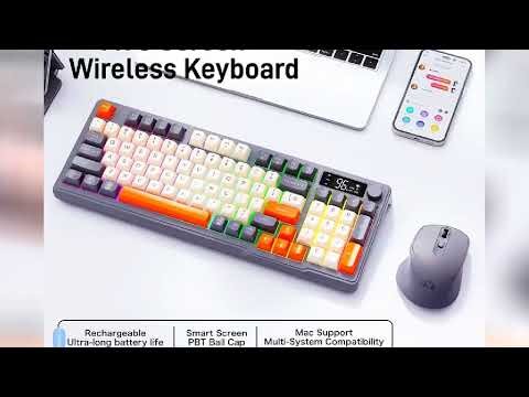M96 Screen Wireless Keyboard Mouse Kit ZIYOULANG Bluetooth Keyboard With Mouse Gaming,Electronic Scr