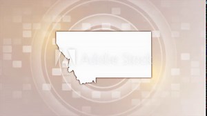 Montana State (USA) Animated Map on Minimal Background, Multi Purpose Background with Ripples and Boxes with 3D Montana State Map, Useful for Politics, Elections, Travel, News and Sports Events