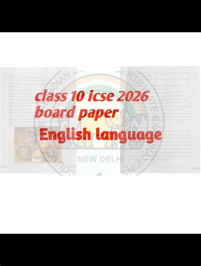 class 10 icse English language board paper 2026
