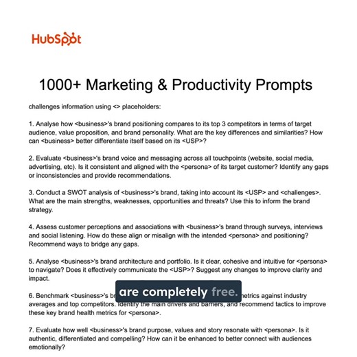 Ready to scale with AI? Get 1,000 free prompts for content, strategy, and productivity. | HubSpot