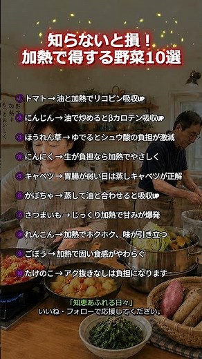 知らないと損！加熱で得する野菜10選 #野菜の食べ方 #加熱野菜 #シニアの食事 #健康習慣 #体にやさしい#ほうれん草