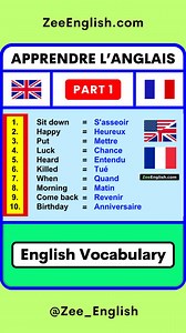 5.3K views · 94 reactions | English vocabulary words ✪ Vocabulaire anglais  Part 1  | Apprendre l'anglais pour débutants | Facebook