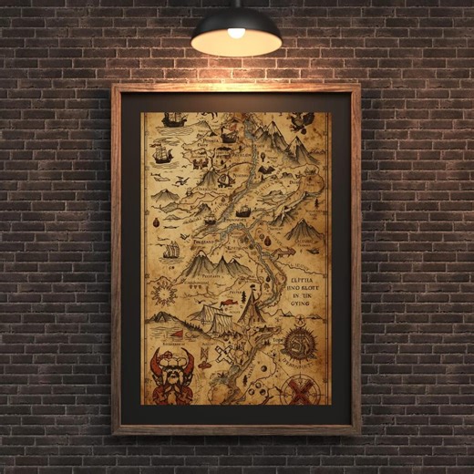 Antique Fantasy World Map | Viking, Medieval Style (digital Download) - Etsy