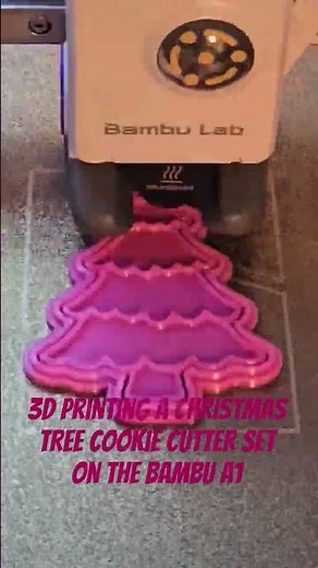 3d Printing a Christmas Tree Cookie Cutter and Stamp Set on the Bambu A1 #christmascookies #baking