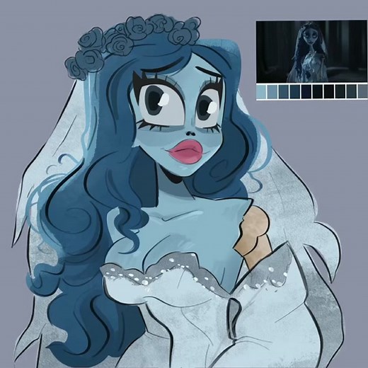 Emily speed draw! 💙 #corpsebride #emilycorpesbride #emily #timburton #art #artistsoftiktok #fyp #fypシ