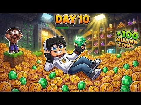 🔴 30 DAY HYPIXEL CHALLENGE MINECRAFT DAY10 | WHO GETS RICHER? ‪@PGLUOG‬