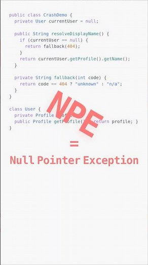 💥 Java NullPointerException explained in seconds ☕️