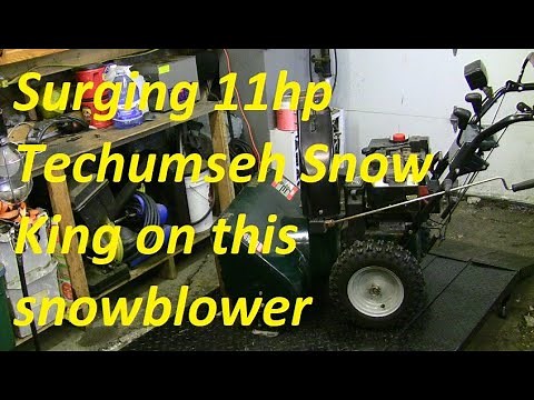 A surging 11hp Craftsman snowblower with a Techumseh Snow King engine