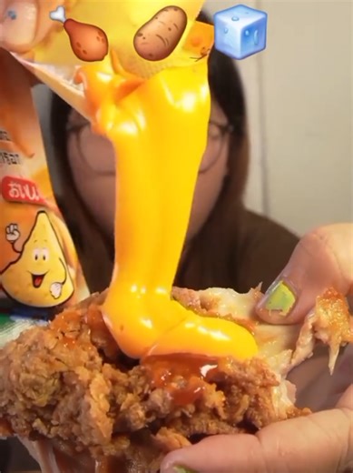 Lotteria mukbang >> my breakfast of the day 🍗🥔🧊 #friedchicken#mukbang#asmr#challenge