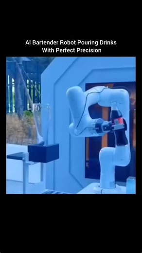 Making a difference everyday on Instagram: "This AI robot just replaced bartenders… and it’s WILD. 🤖🍹 Using advanced computer vision and real-time AI control, this autonomous pouring system can adjust angle, height, flow rate, and tilt with millimeter precision. No spills. No foam overload. No wasted drink. Just a flawless, perfectly controlled pour every single time. It tracks the glass, analyzes the liquid level, and continuously recalibrates the motion — something even skilled bartenders ca