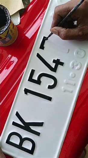 how to painting easy license plate with brush tool... #handmade #calligraphylattering #art
