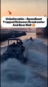 Unbelievable—Speedboat Trapped Between Breakwater And Bow Wall 🔥 | tndviralvideos