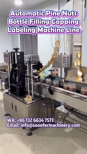 Automatic Bottle Jar Pine Nut Filling Capping Labeling Machine Line
