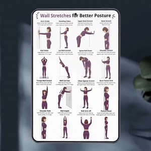 Posture Exercises Chart | Wall Stretch Routine | Standing Flexibility & Mobility Poster PDF Printable | Full Body Yoga Pilates Wall Workout - Etsy