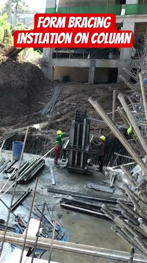 Forms bracing installation on column. #construction #shorts