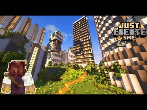 I Built a Solarpunk City in Minecraft Create Mod!