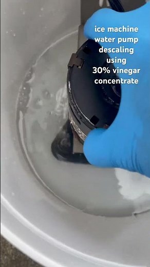 ice machine water pump descaling using 30% vinegar concentrate