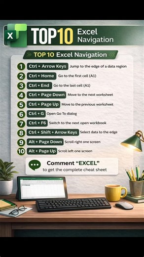 Excel Top 10 Shortcut Keys #excel #excelshortcutkeys #keys #education | Skill Made Easy