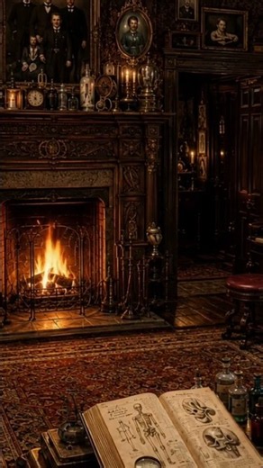 Dark Castle Fireplace Ambience for Sleep | Medieval Fire Sounds #burningfireplace #darkacademia