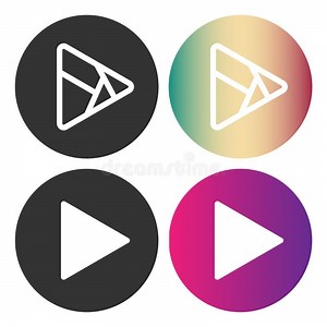 Colorful Play Button Icons Set. Music and Video Forward Click Shape Cool Symbol. Push Arrow Start Player Media Stock Vector - Illustration of graphic, player: 175440149