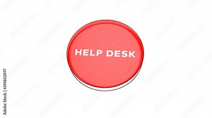 pushing big red button with word Help desk.