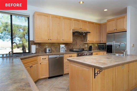 Before & after: Dated 2000s kitchen gets a striking $2,000 makeover (the cabinets stayed!)